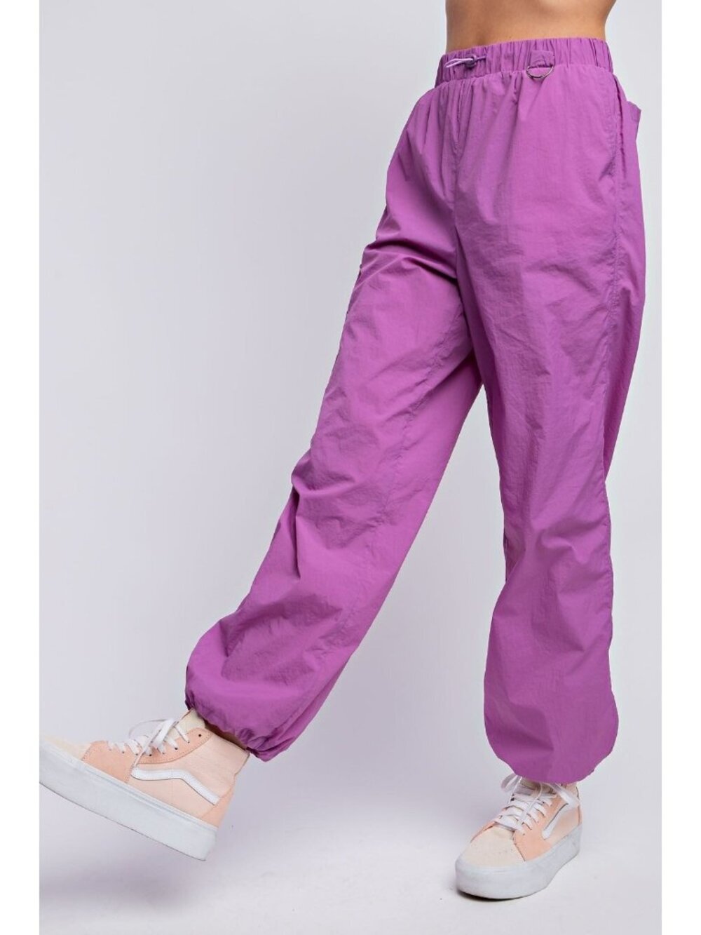 Easel Easy Breezy Parachute Cargo Pants in Lavender Large - Picture 3 of 7